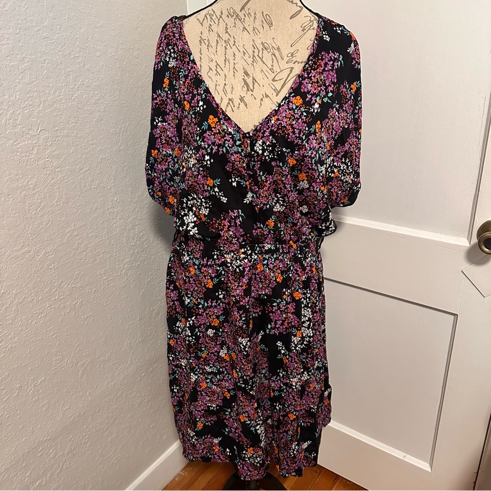 Torrid Floral Capped Sleeve Dress